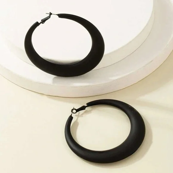 Matte Metal Hoops -Green - Picture 6 of 8
